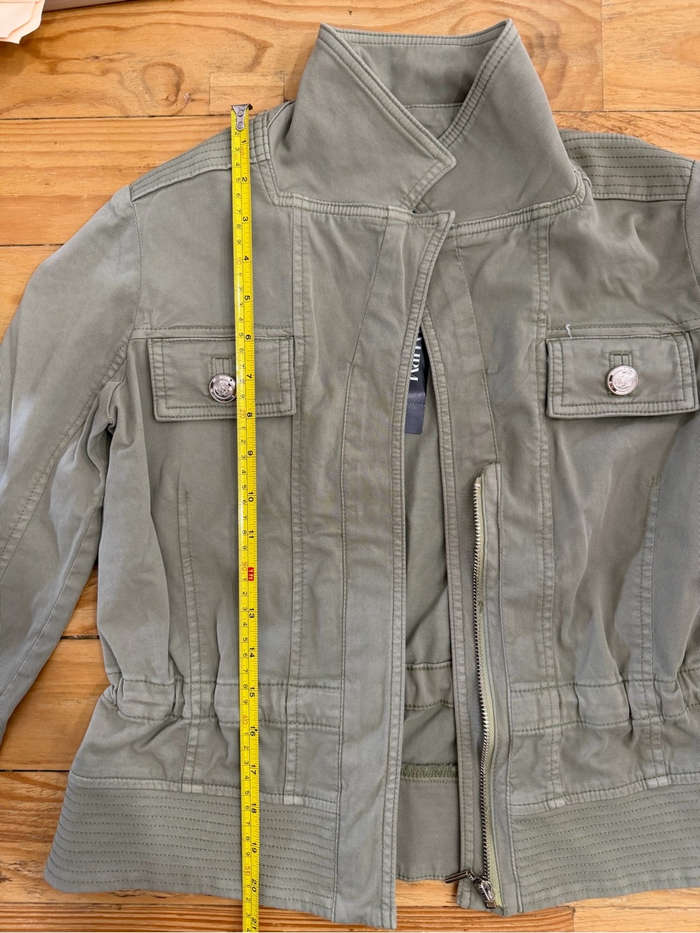 White House Black Market Light Olive Utility Jacket - Picture 4 of 6